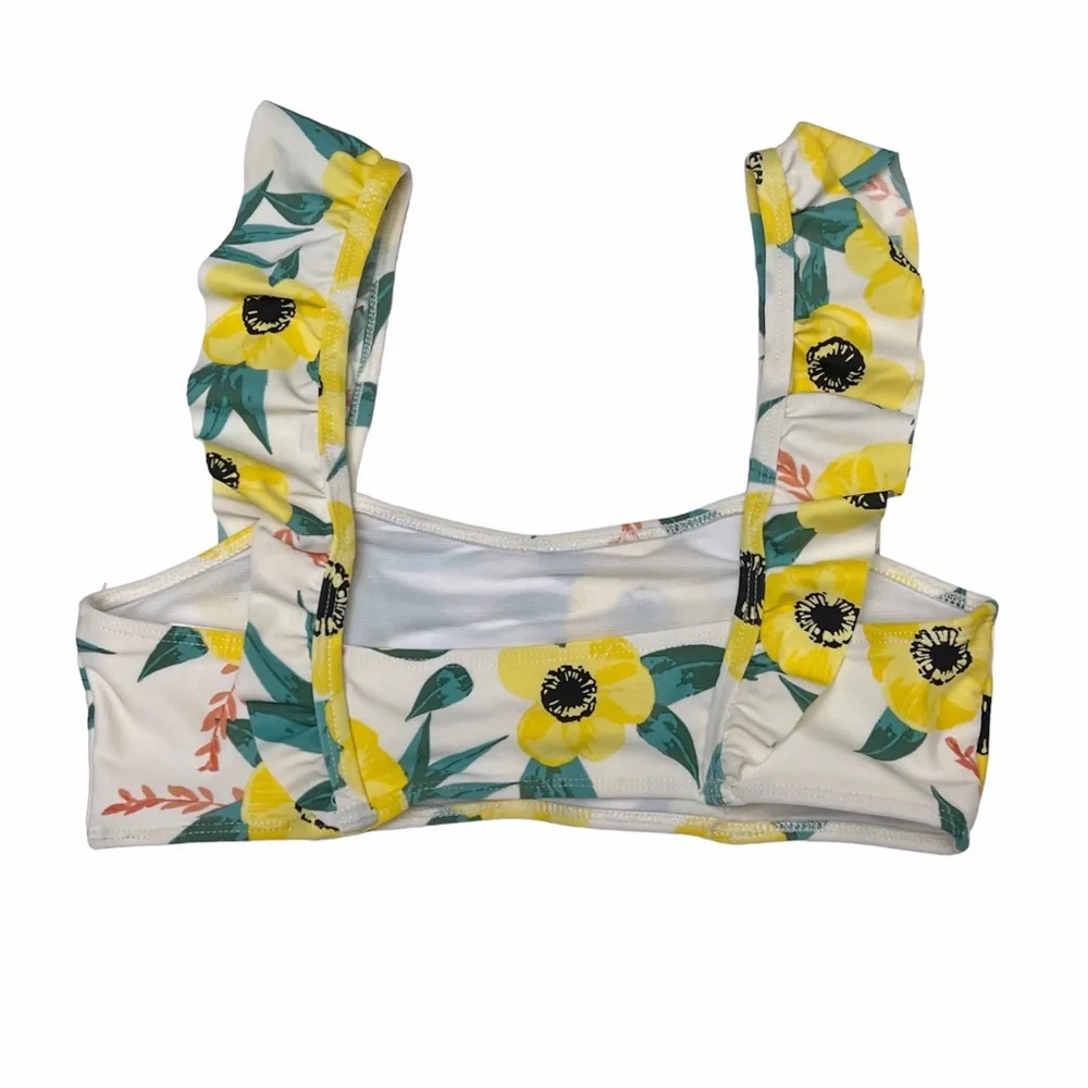 Jessica Simpson Girl’s Yellow Floral Swim Top Size 12